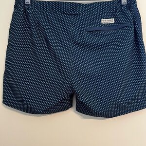 Fair Harbor Blue and White Cross Pattern Hybrid Board Shorts 36